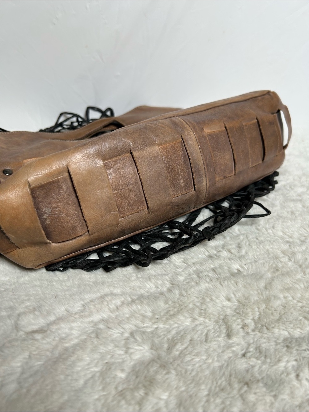 Rare Color - Bed Stu Orchid Woven Leather Satchel Crossbody - Picture 11 of 13